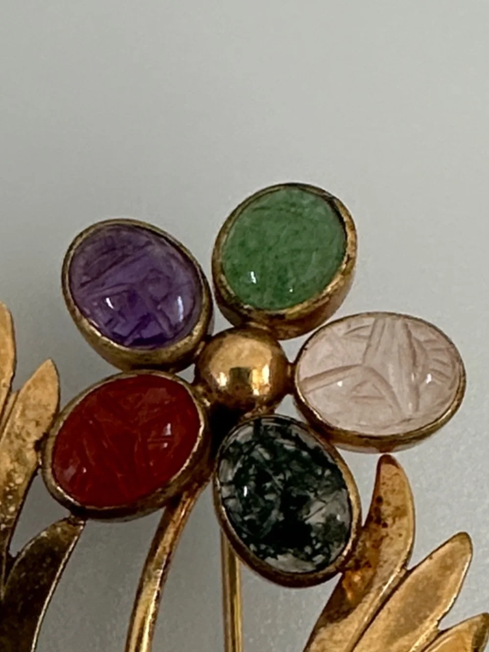 Vintage 12k GF Gems FloralBrooch